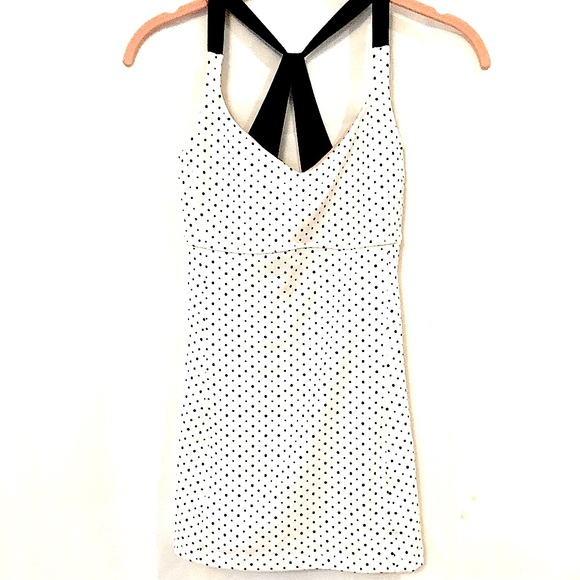 Lululemon Gray and Black Polka Dot Tank Top